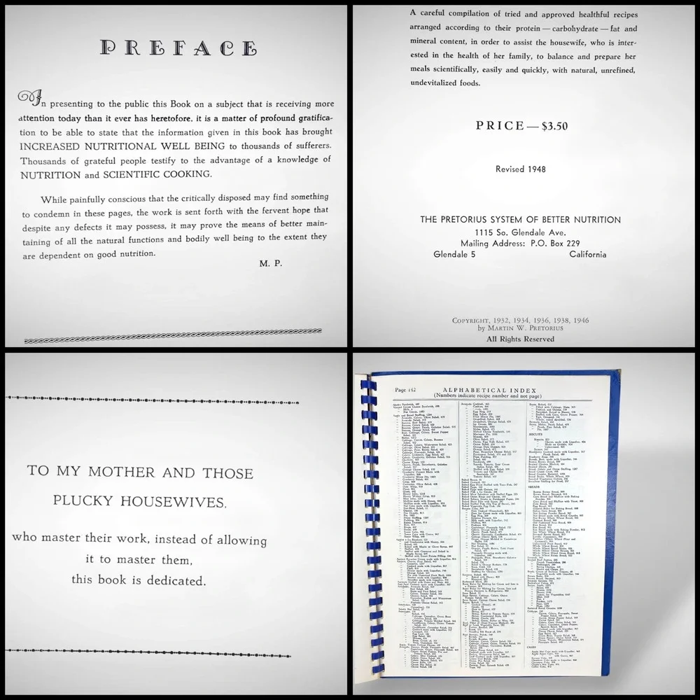 Martin W Pretorius Nutritious Recipes & Meals Cookbook 1948‎ Vintage